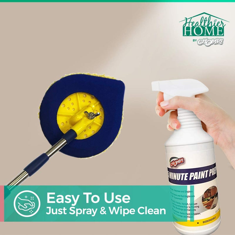 CHOMP! Paint Prep Cleaner Deglosser: Healthier Home 5 Minute Wall and Ceiling, Baseboards, Cabinets Painting Preparation Trim, Spray Gloss, Dirt, Grime, Grease Remover 32 Ounces, 32 oz - Image 3